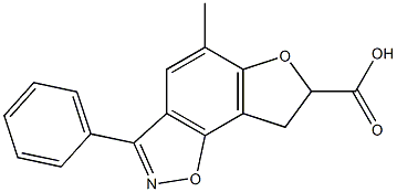 5-Methyl-7,8-dihydro-3-phenylfuro[2,3-g][1,2]benzisoxazole-7-carboxylic acid 구조식 이미지