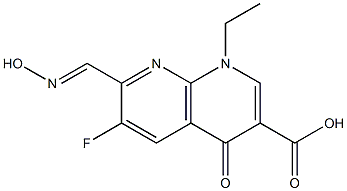 1-Ethyl-1,4-dihydro-6-fluoro-7-(hydroxyiminomethyl)-4-oxo-1,8-naphthyridine-3-carboxylic acid Structure