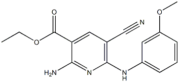 2-Amino-5-cyano-6-(3-methoxyanilino)pyridine-3-carboxylic acid ethyl ester 구조식 이미지