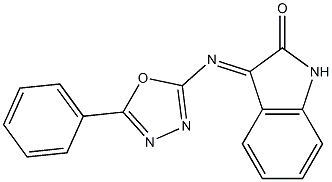 3-[(5-Phenyl-1,3,4-oxadiazol-2-yl)imino]-2-indolinone 구조식 이미지