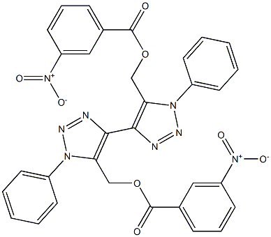 1,1'-Diphenyl-5,5'-bis[(3-nitrobenzoyloxy)methyl]-4,4'-bi(1H-1,2,3-triazole) Structure