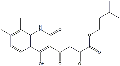 4-(4-Hydroxy-7,8-dimethyl-2-oxo-1,2-dihydroquinolin-3-yl)-2,4-dioxobutyric acid isopentyl ester Structure
