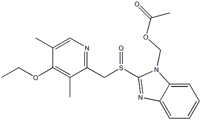 1-Acetyloxymethyl-2-[(3,5-dimethyl-4-ethoxy-2-pyridinyl)methylsulfinyl]-1H-benzimidazole Structure