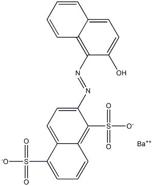 2-[(2-Hydroxy-1-naphtyl)azo]-1,5-naphthalenedisulfonic acid barium salt Structure