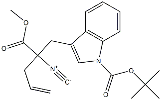 2-[(1-tert-Butyloxycarbonyl-1H-indol-3-yl)methyl]-2-isocyano-4-pentenoic acid methyl ester Structure