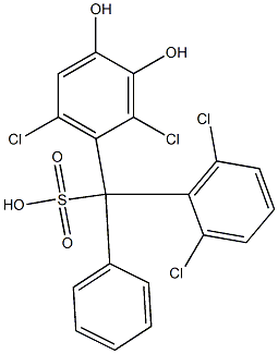 (2,6-Dichlorophenyl)(2,6-dichloro-3,4-dihydroxyphenyl)phenylmethanesulfonic acid 구조식 이미지
