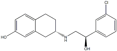 (7S)-5,6,7,8-Tetrahydro-7-[[(R)-2-hydroxy-2-(3-chlorophenyl)ethyl]amino]naphthalen-2-ol 구조식 이미지