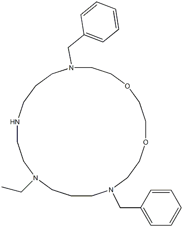 4,15-Dibenzyl-8-ethyl-1,18-dioxa-4,8,11,15-tetraazacycloicosane 구조식 이미지