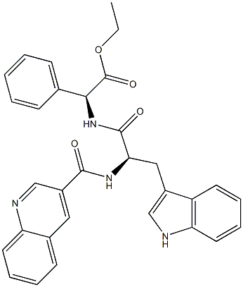 (S)-2-[(R)-3-(1H-Indol-3-yl)-2-(3-quinolinylcarbonylamino)propanoylamino]-2-phenylacetic acid ethyl ester Structure