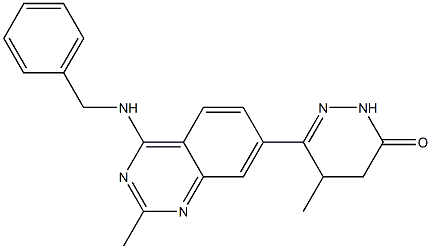 4,5-Dihydro-5-methyl-6-(2-methyl-4-benzylaminoquinazolin-7-yl)pyridazin-3(2H)-one Structure