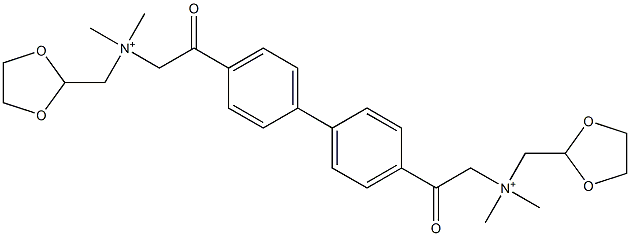 N,N'-[[1,1'-Biphenyl]-4,4'-diylbiscarbonylbismethylene]bis[N-methyl-N-[(1,3-dioxolan-2-yl)methyl]methanaminium] 구조식 이미지