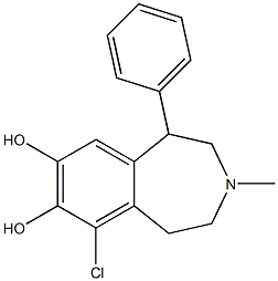 2,3,4,5-Tetrahydro-6-chloro-3-methyl-1-phenyl-1H-3-benzazepine-7,8-diol 구조식 이미지