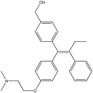 2-[4-[(Z)-1-(4-Hydroxymethylphenyl)-2-phenyl-1-butenyl]phenoxy]-N,N-dimethylethanamine 구조식 이미지