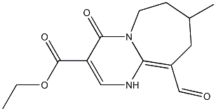 10-Formyl-1,4,6,7,8,9-hexahydro-8-methyl-4-oxopyrimido[1,2-a]azepine-3-carboxylic acid ethyl ester 구조식 이미지