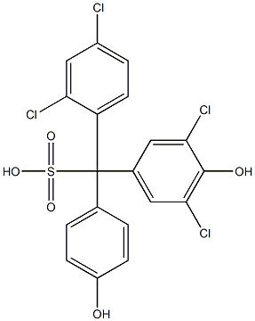 (2,4-Dichlorophenyl)(3,5-dichloro-4-hydroxyphenyl)(4-hydroxyphenyl)methanesulfonic acid Structure