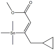 (Z)-3-(Trimethylstannyl)-4-cyclopropyl-2-butenoic acid methyl ester Structure