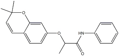 7-[1-[(Phenylamino)carbonyl]ethyloxy]-2,2-dimethyl-2H-1-benzopyran 구조식 이미지