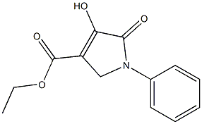 1-Phenyl-2,5-dihydro-4-hydroxy-5-oxo-1H-pyrrole-3-carboxylic acid ethyl ester 구조식 이미지