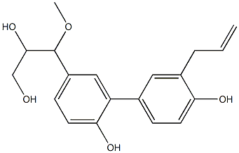 5-(2,3-Dihydroxy-1-methoxypropyl)-3'-(2-propenyl)-1,1'-biphenyl-2,4'-diol 구조식 이미지