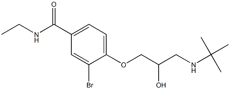 1-[4-[Ethylcarbamoyl]-2-bromophenoxy]-3-[tert-butylamino]-2-propanol 구조식 이미지