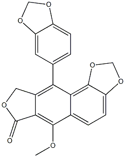 10-(1,3-Benzodioxole-5-yl)-6-methoxyfuro[3',4':6,7]naphtho[1,2-d]-1,3-dioxole-7(9H)-one 구조식 이미지