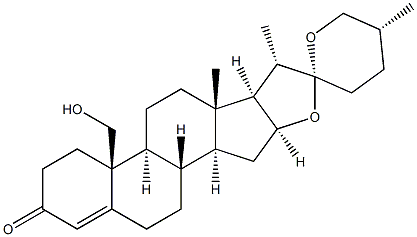 (25R)-19-Hydroxyspirost-4-en-3-one 구조식 이미지