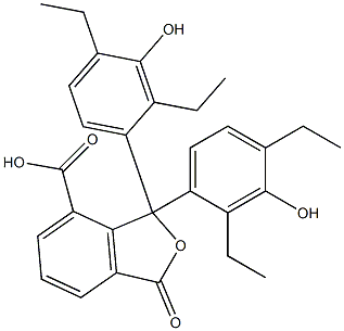 1,1-Bis(2,4-diethyl-3-hydroxyphenyl)-1,3-dihydro-3-oxoisobenzofuran-7-carboxylic acid 구조식 이미지