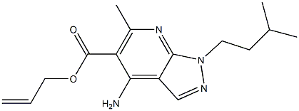 1-(3-Methylbutyl)-4-amino-6-methyl-1H-pyrazolo[3,4-b]pyridine-5-carboxylic acid 2-propenyl ester Structure