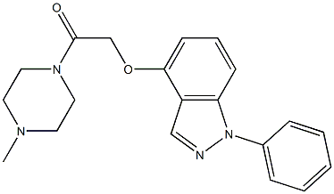 1-Phenyl-4-[[(4-methylpiperazin-1-yl)carbonyl]methoxy]-1H-indazole 구조식 이미지