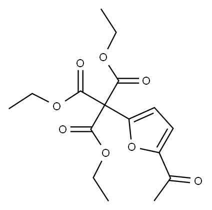 5-Acetylfuran-2-ylmethanetricarboxylic acid triethyl ester Structure