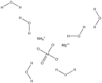 Ammonium magnesium arsenate hexahydrate Structure