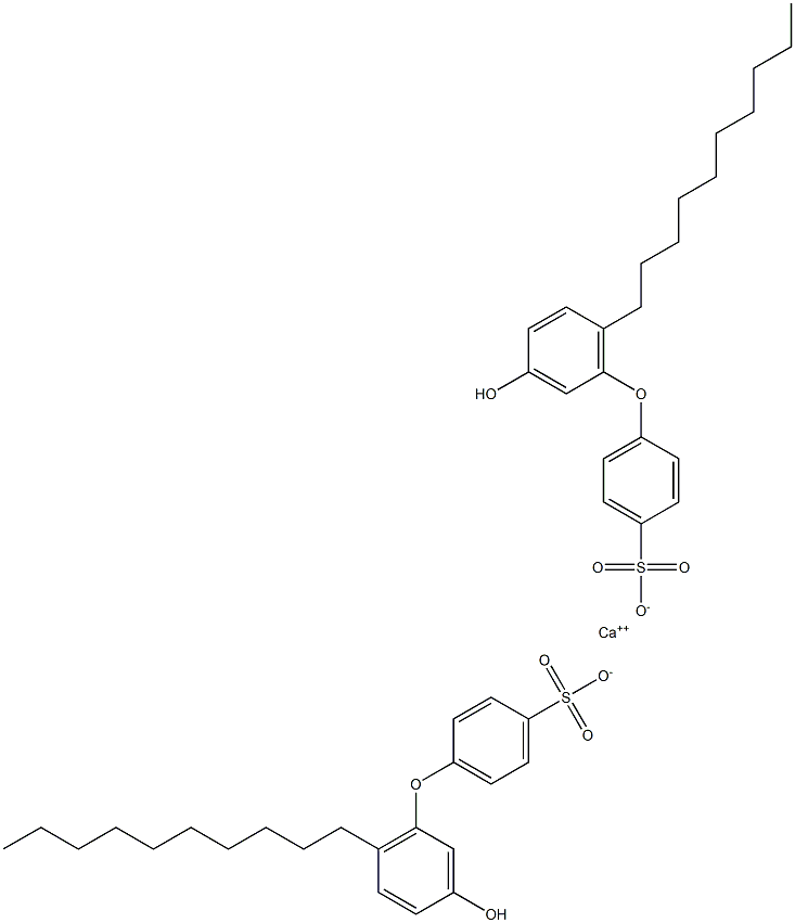 Bis(3'-hydroxy-6'-decyl[oxybisbenzene]-4-sulfonic acid)calcium salt Structure