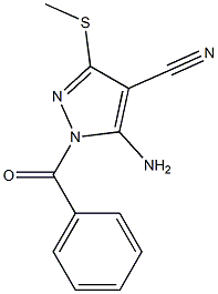 5-Amino-3-methylthio-1-benzoyl-1H-pyrazole-4-carbonitrile 구조식 이미지