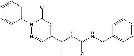 2-Phenyl-5-[1-methyl-2-[benzylamino(thiocarbonyl)]hydrazino]pyridazin-3(2H)-one Structure