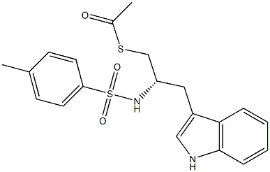 3-[(2S)-2-(4-Methylphenylsulfonylamino)-3-acetylthiopropyl]-1H-indole 구조식 이미지