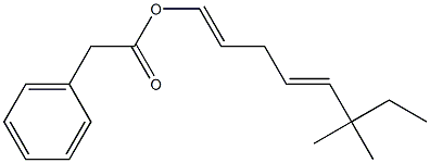 Phenylacetic acid 6,6-dimethyl-1,4-octadienyl ester 구조식 이미지