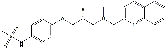 (+)-N-[4-[(R)-2-Hydroxy-3-[N-(2-quinolinylmethyl)methylamino]propyloxy]phenyl]methanesulfonamide Structure