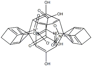 3,5-[(2-Hydroxy-5-carboxy-1,3-phenylene)bis[methylene(2-hydroxy-5-nitro-1,3-phenylene)methylene]]-4-hydroxybenzoic acid 구조식 이미지