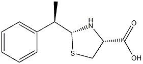 (2R,4R)-2-[(R)-1-Phenylethyl]thiazolidine-4-carboxylic acid 구조식 이미지