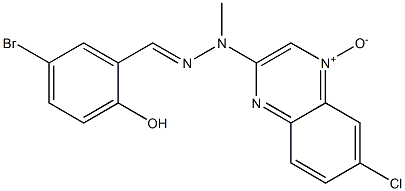 6-Chloro-2-[2-(2-hydroxy-5-bromobenzylidene)-1-methylhydrazino]quinoxaline 4-oxide Structure