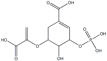 3-(Phosphonooxy)-4-hydroxy-5-[(1-carboxyvinyl)oxy]cyclohexene-1-carboxylic acid Structure