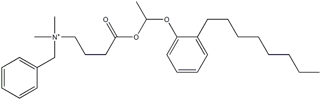 N,N-Dimethyl-N-benzyl-N-[3-[[1-(2-octylphenyloxy)ethyl]oxycarbonyl]propyl]aminium 구조식 이미지