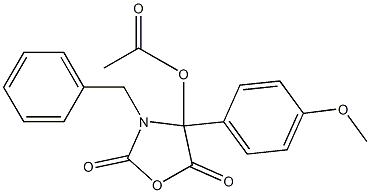 4-Acetoxy-3-benzyl-4-(4-methoxyphenyl)oxazolidine-2,5-dione 구조식 이미지