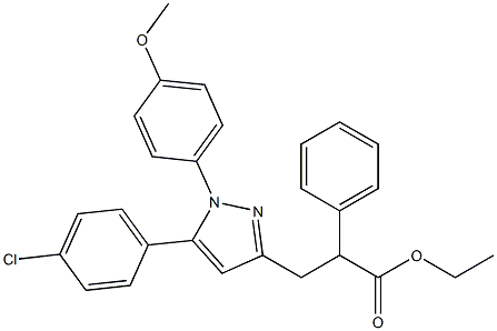 2-Phenyl-3-[[1-(4-methoxyphenyl)-5-(4-chlorophenyl)-1H-pyrazol]-3-yl]propanoic acid ethyl ester 구조식 이미지