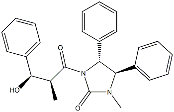 (4R,5R)-4,5-Dihydro-4,5-diphenyl-1-methyl-3-[(2S,3R)-3-hydroxy-2-methyl-3-phenylpropionyl]-1H-imidazol-2(3H)-one 구조식 이미지