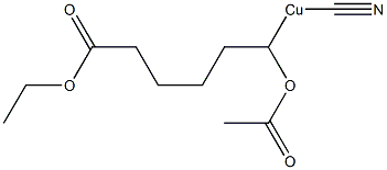 (1-Acetyloxy-5-ethoxycarbonylpentyl)cyanocopper(II) Structure