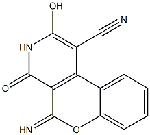 3,4-Dihydro-2-hydroxy-5-imino-4-oxo-5H-[1]benzopyrano[3,4-c]pyridine-1-carbonitrile Structure