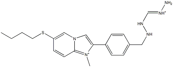 1-Methyl-6-butylthio-2-[4-[2-(aminoiminiomethyl)hydrazinomethyl]phenyl]imidazo[1,2-a]pyridin-1-ium Structure