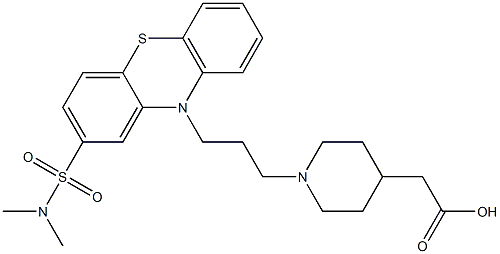 [1-[3-[2-(Dimethylaminosulfonyl)-10H-phenothiazin-10-yl]propyl]piperidin-4-yl]acetic acid 구조식 이미지