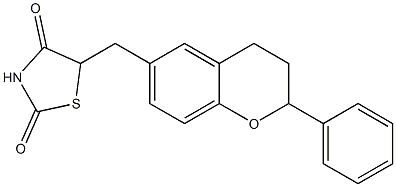 5-[[2-Phenyl-3,4-dihydro-2H-1-benzopyran]-6-ylmethyl]thiazolidine-2,4-dione 구조식 이미지